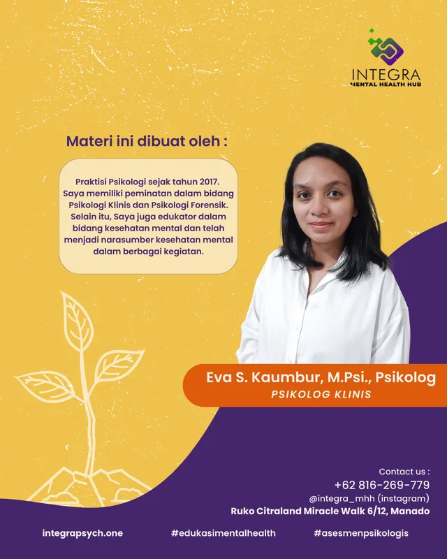 Eva S. Kaumbur, M.Psi., Psikolog : Mengenal Kepribadian.