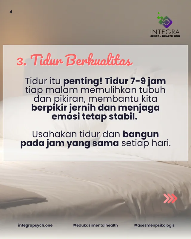 Kesehatan mental dan fisik saling mendukung.
