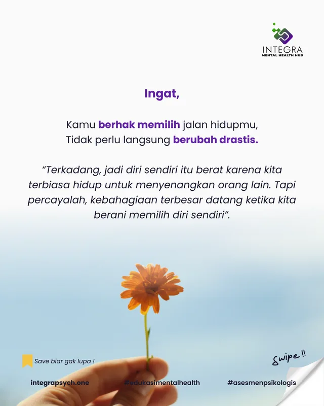 Pernah ngerasa : Kalau aku memilih diri sendiri, aku egois ? itu alarm palsu dari otak kita!
