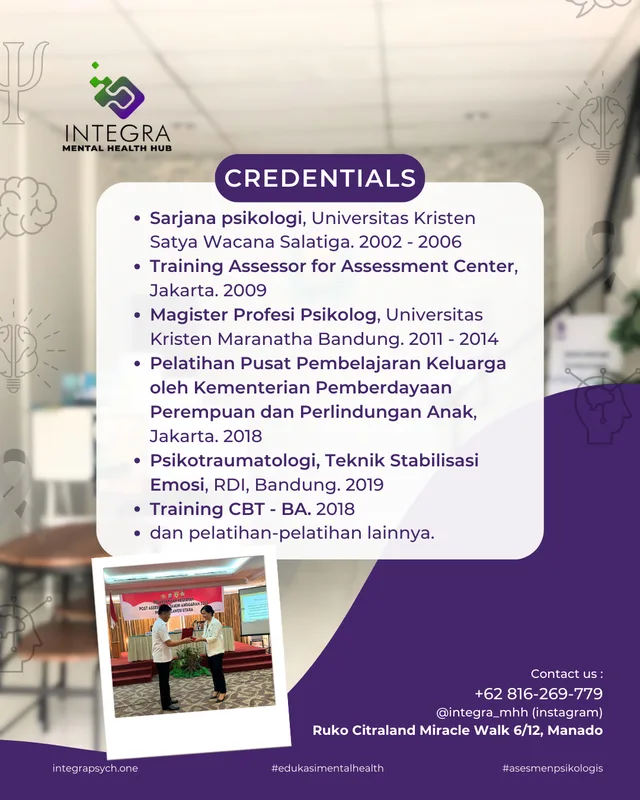 Profesional Profil : Jenniver Mantow, M.Psi., Psikolog (Psikolog Klinis)