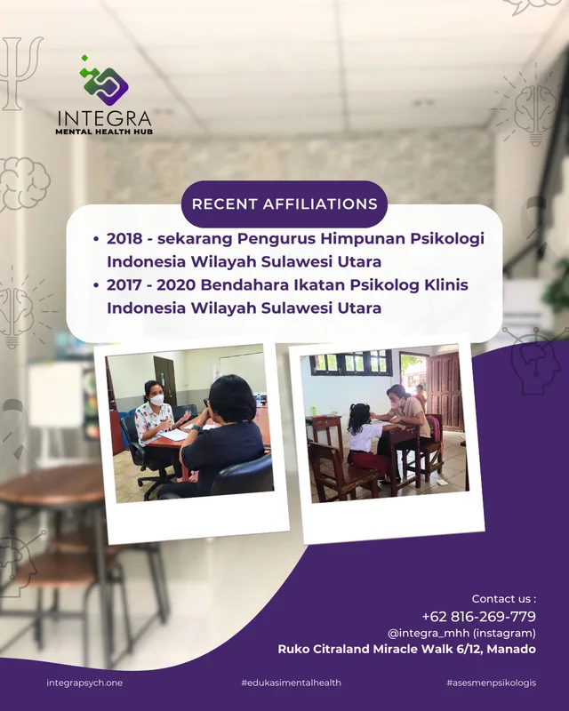 Profesional Profil : Jenniver Mantow, M.Psi., Psikolog (Psikolog Klinis)
